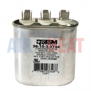 Capacitor 15/3MFD 370/440V Oval Run Dual Voltage - Alltemp