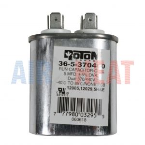 Capacitor 5MFD 370/440V Oval Run Dual Voltage