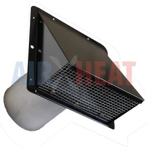 Reversomatic 8" Heavy Duty exhaust  Wall Cap with damper and Bird Screen-Black