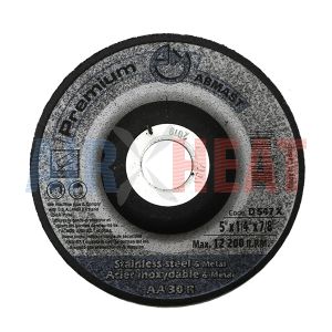 D547X - Resin Bonded Abrasives Depressed Center Grinding Wheels Premium AA 30 R stainless steel and metal 5" x 1/4" x 7/8"