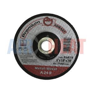 D687R - Resin Bonded Abrasives Depressed Center Cut-Off Wheels Premium A 24 R metal 6" x 1/8" x 7/8"