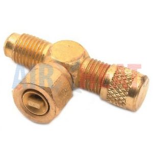 ACCESS FITTINGS Swivel Tee w/no Depressor; 1/4” Access on run x 1/4” female flare w/depressor on female swivel branch end,